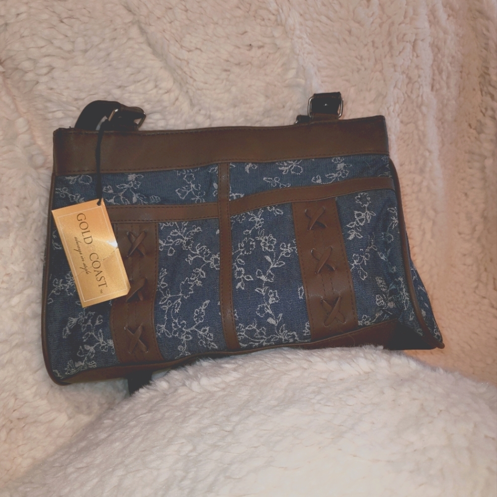 NWT Gold Coast Floral Denim Purse